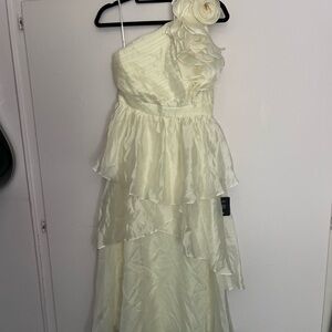 Lulu's Cream Pleated Dress